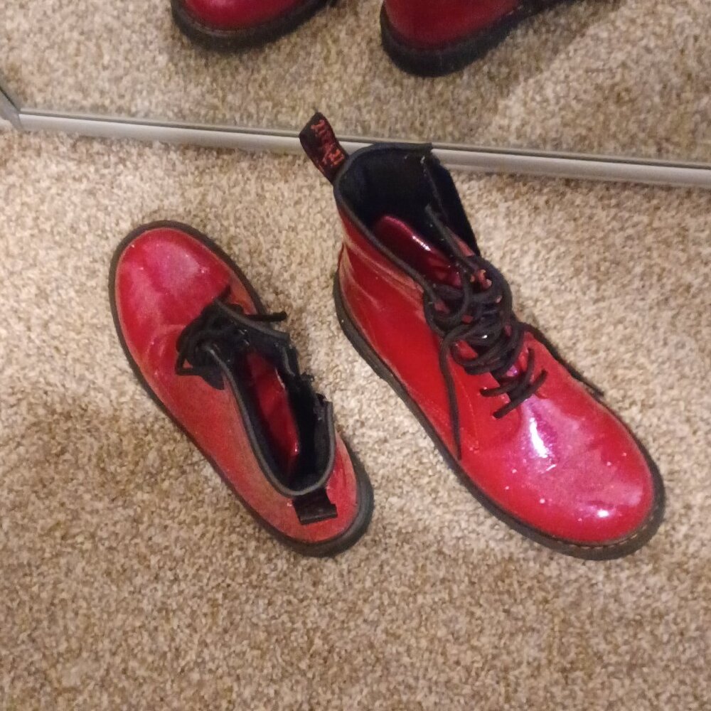 Red glittery Dr Martens